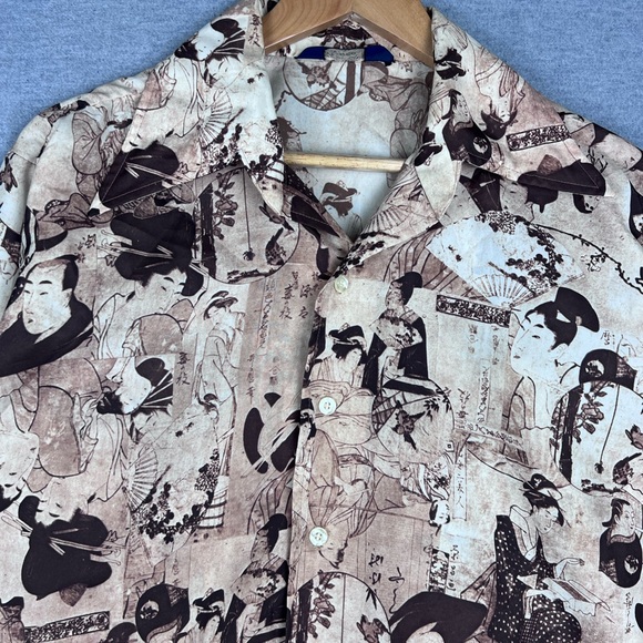 American Vintage Other - VTG 1970's Pierre La Grande Poly Asian Character LONG SLEEVE SHIRT L